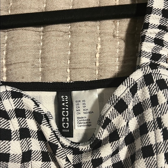 Divided Black and White Gingham Mini Dress - Picture 3 of 3